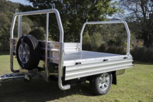 Secure Your Tools - Blaze Trades Trailer with Lockable Accessory Boxes and Drop Sides in Gold Coast