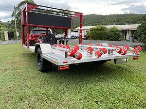 Full deck on the Blaze Toy Hauler and Flatbed Trailer allows safe standing on top of the trailer