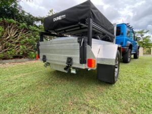 Rear view of the compact Blaze lightweight nano trailer